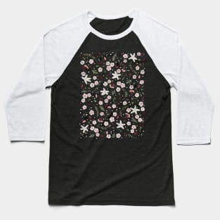 Little Flower Pattern Baseball T-Shirt